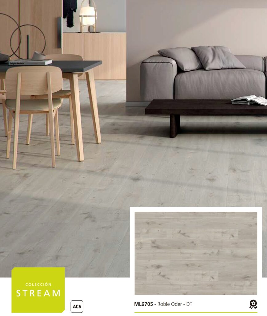 demostración suelo laminado Roble Oder