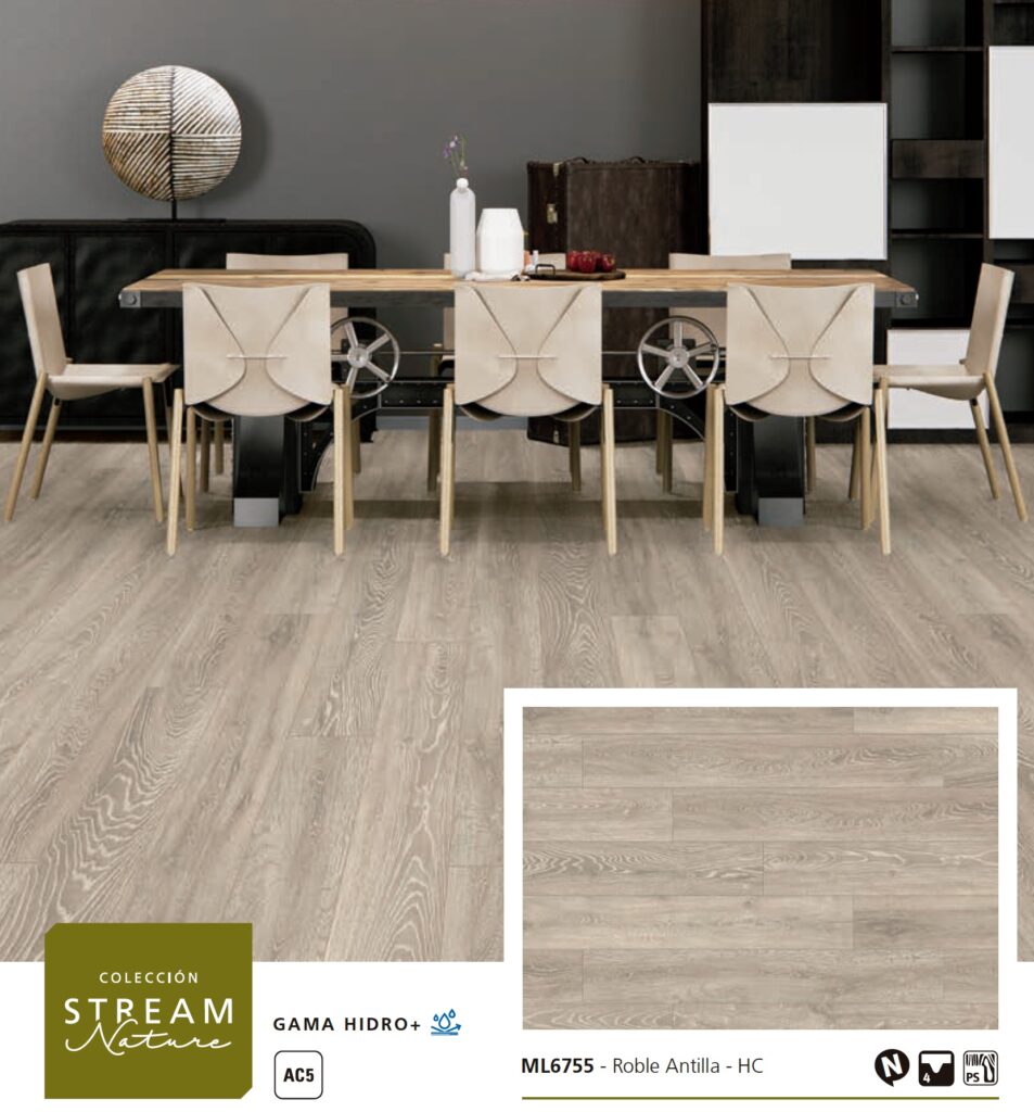 demostración suelo laminado roble antilla