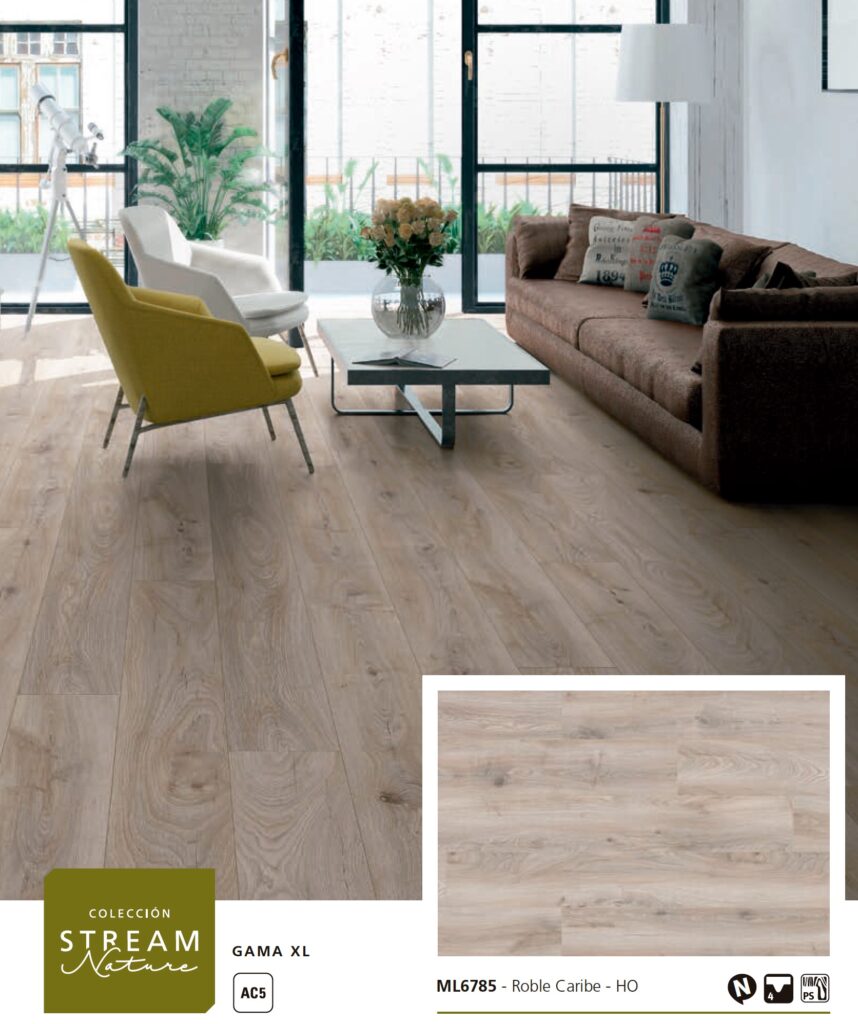 demostración suelo laminado roble caribe