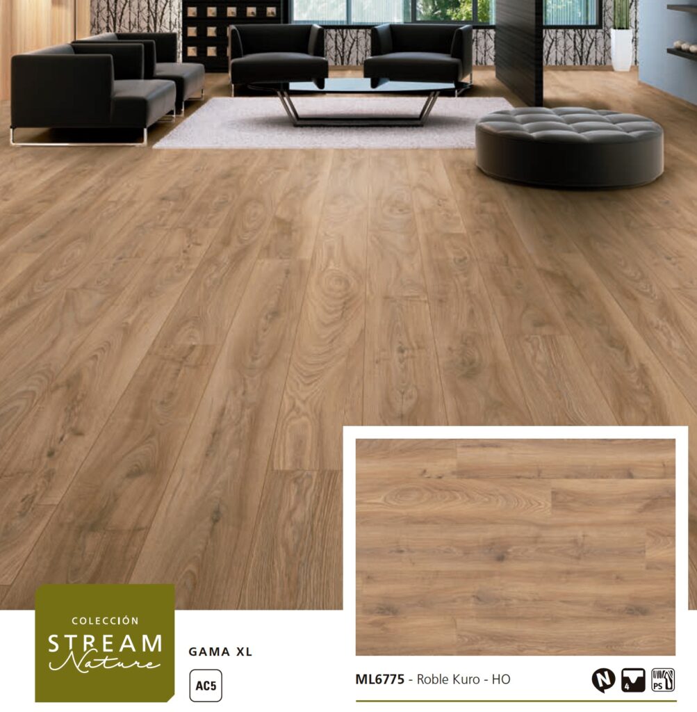 demostración suelo laminado roble kuro